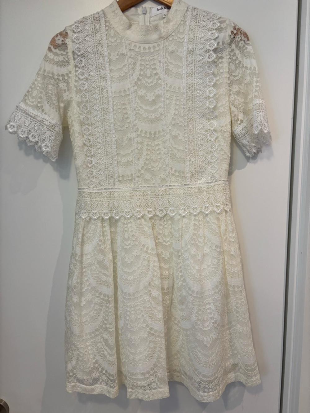 Cute Cream Lace Fit-and-Flare Dress